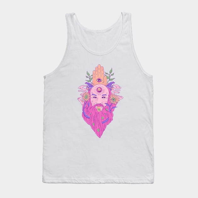 Smiling RamDass in a Spiritual journey Tank Top by MantraKaya